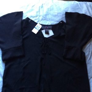 Black bell sleeve top